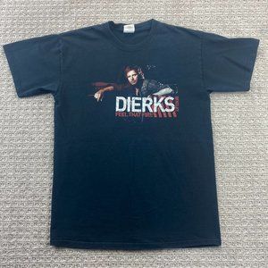 Dierks Bentley Shirt Men Medium M Black Feel That Fire Band Tee Music Graphic